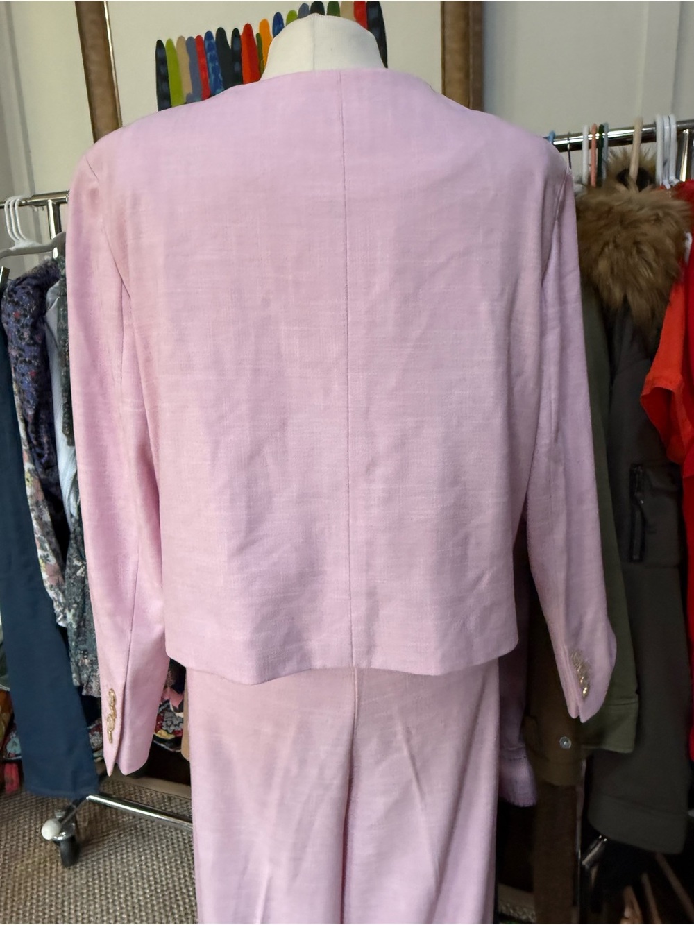 Ann Taylor Light Pink Collarless Cropped Blazer and Trousers - Picture 5 of 7